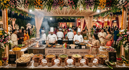 Professional catering service in Bangalore by Wah Punjabi Catering serving guests at a premium event